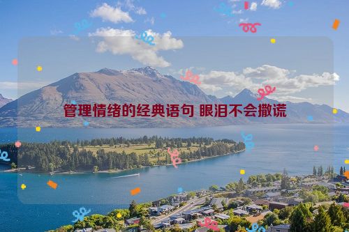 管理情绪的经典语句 眼泪不会撒谎
