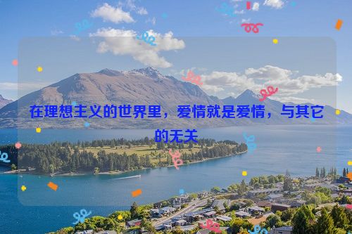在理想主义的世界里，爱情就是爱情，与其它的无关