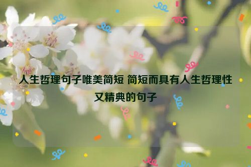 人生哲理句子唯美简短 简短而具有人生哲理性又精典的句子