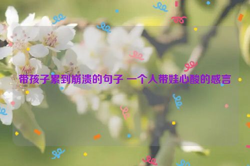 带孩子累到崩溃的句子 一个人带娃心酸的感言