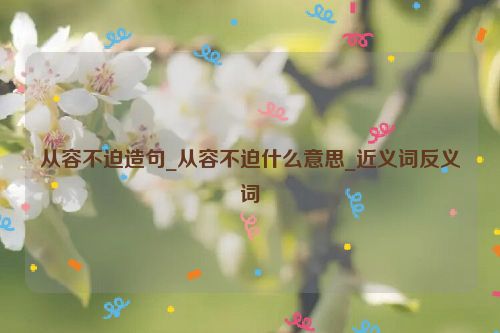从容不迫造句_从容不迫什么意思_近义词反义词