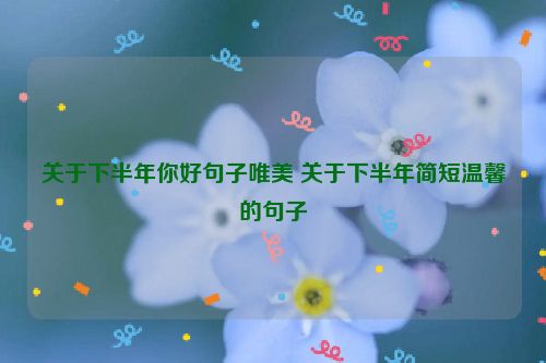 关于下半年你好句子唯美 关于下半年简短温馨的句子