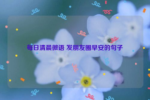 每日清晨微语 发朋友圈早安的句子