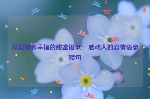 从爱情到幸福的甜蜜语录    感动人的爱情语录短句