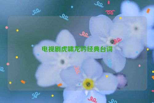电视剧虎啸龙吟经典台词