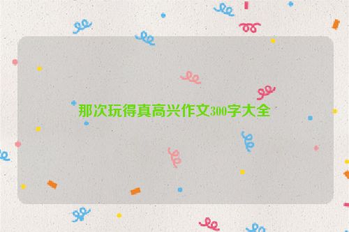 那次玩得真高兴作文300字大全
