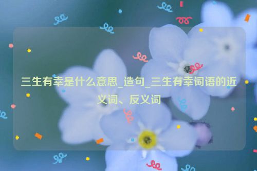 三生有幸是什么意思_造句_三生有幸词语的近义词、反义词