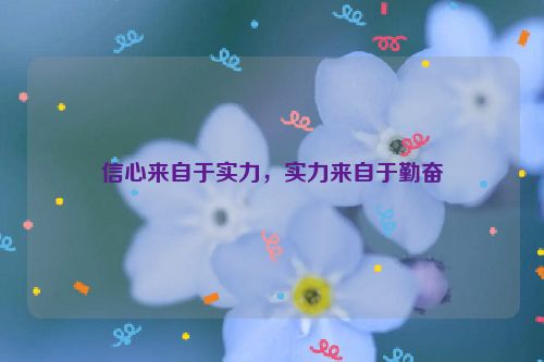 信心来自于实力，实力来自于勤奋