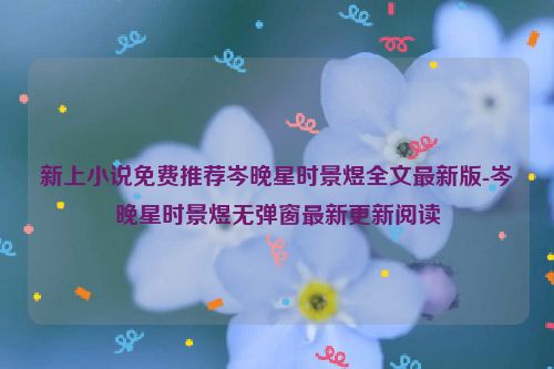 新上小说免费推荐岑晚星时景煜全文最新版-岑晚星时景煜无弹窗最新更新阅读