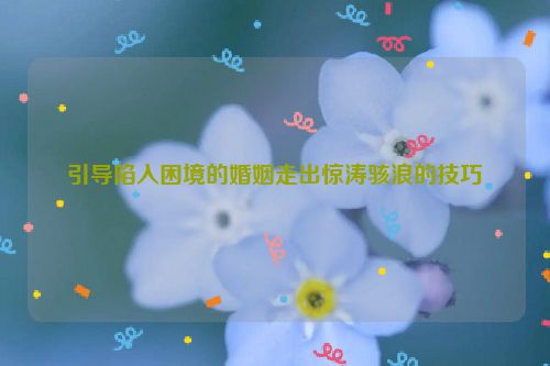 引导陷入困境的婚姻走出惊涛骇浪的技巧