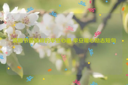 清明节最精辟的早安心语 早安暖心励志短句