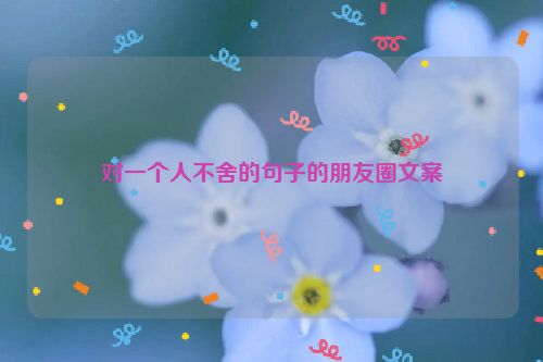 对一个人不舍的句子的朋友圈文案
