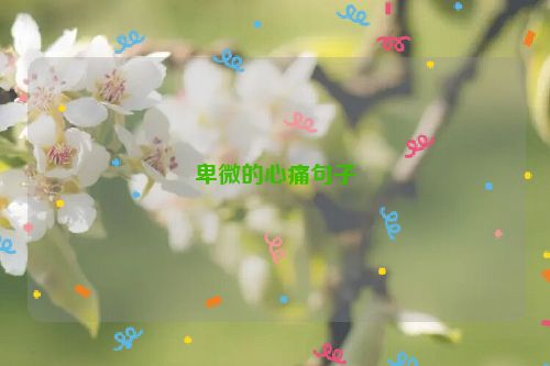 卑微的心痛句子