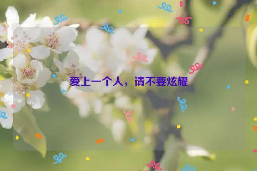 爱上一个人，请不要炫耀