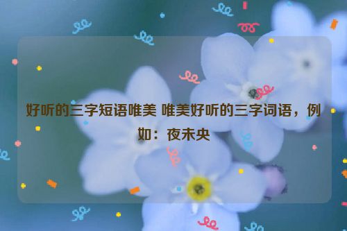 好听的三字短语唯美 唯美好听的三字词语，例如：夜未央