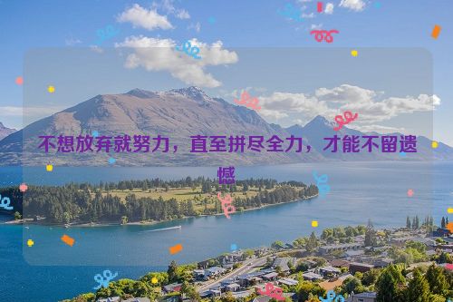 不想放弃就努力，直至拼尽全力，才能不留遗憾