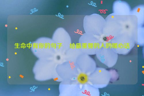 生命中有你的句子    给最重要的人的暖心话