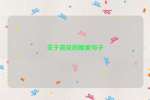 关于荷花的唯美句子