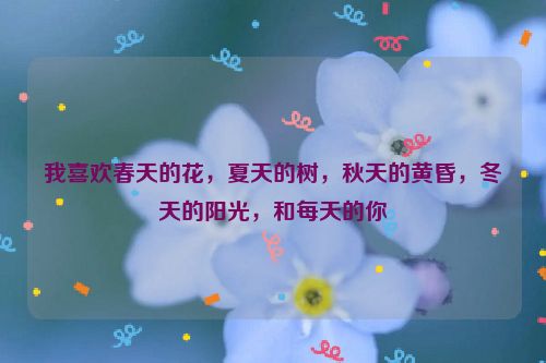 我喜欢春天的花，夏天的树，秋天的黄昏，冬天的阳光，和每天的你
