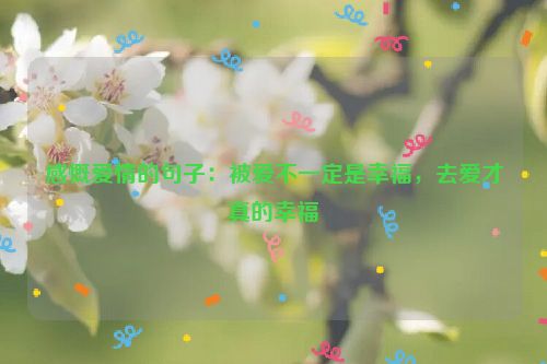 感慨爱情的句子：被爱不一定是幸福，去爱才真的幸福