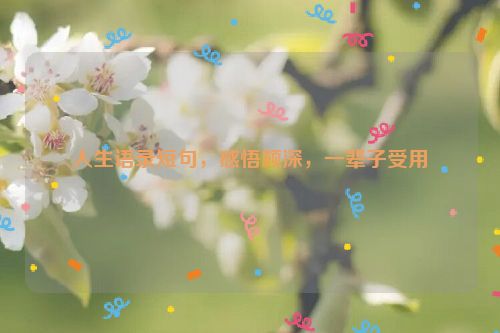 人生语录短句，感悟颇深，一辈子受用