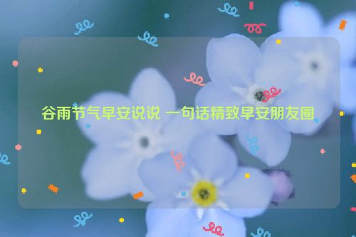 谷雨节气早安说说 一句话精致早安朋友圈