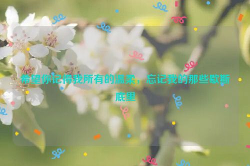 希望你记得我所有的温柔，忘记我的那些歇斯底里