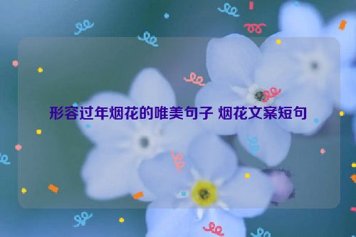 形容过年烟花的唯美句子 烟花文案短句