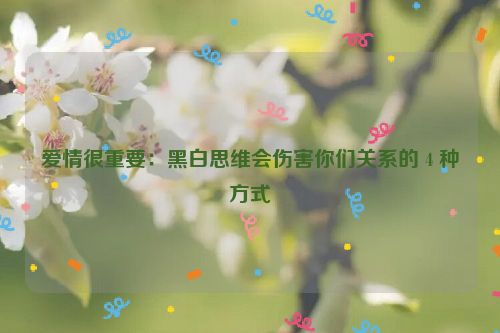 爱情很重要：黑白思维会伤害你们关系的 4 种方式