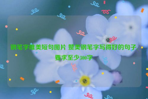 钢笔字唯美短句图片 赞美钢笔字写得好的句子,要求至少300字