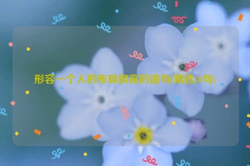 形容一个人的布局很高的语句(精选30句)