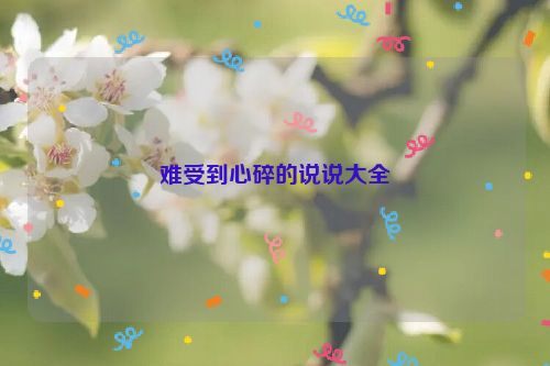 难受到心碎的说说大全