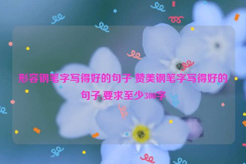 形容钢笔字写得好的句子 赞美钢笔字写得好的句子,要求至少300字