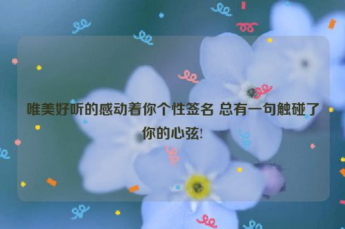 唯美好听的感动着你个性签名 总有一句触碰了你的心弦!