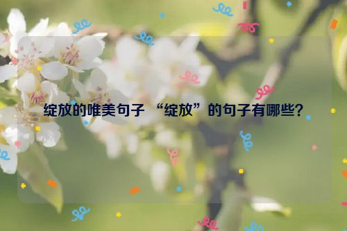 绽放的唯美句子 “绽放”的句子有哪些？